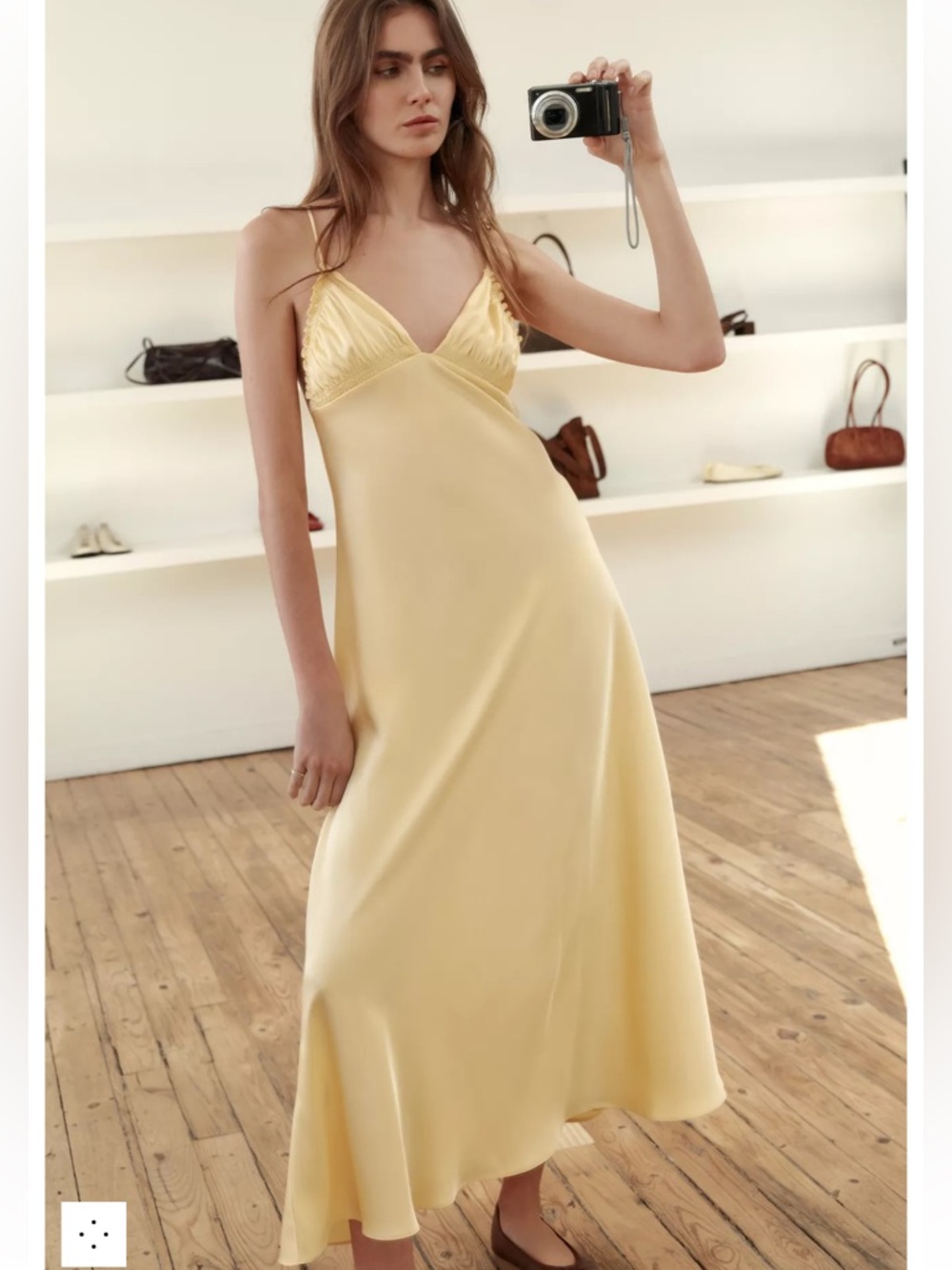 ZARA GATHERED SATIN EFFECT MIDI DRESS